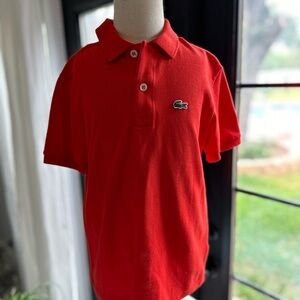 Red boys Lacoste polo EUC size 10